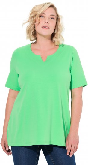 Ulla Popken Essential Notch Neck Stretch Tee Mint Green - Camisetas - 