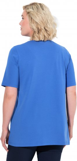 Ulla Popken Essential Notch Neck Stretch Tee Peacock Blue - Camisetas - 