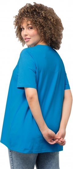 Ulla Popken Essential Notch Neck Stretch Tee Sapphire Blue - Camisetas - 