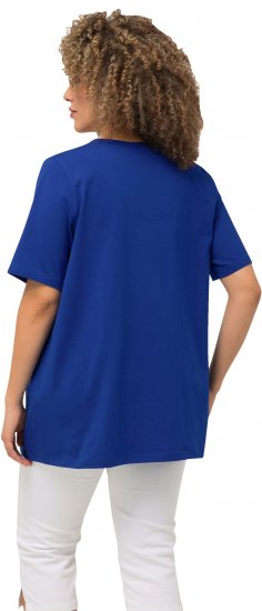 Ulla Popken Essential Notch Neck Stretch Tee Cobalt Blue - Camisetas - 