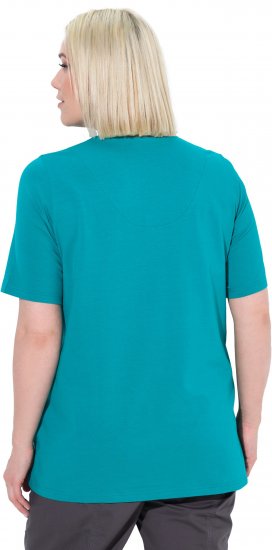 Ulla Popken Essential Notch Neck Stretch Tee Teal - Camisetas - 