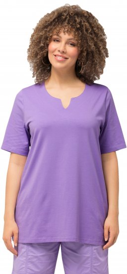 Ulla Popken Essential Notch Neck Stretch Tee Pale Lilac - Camisetas - 