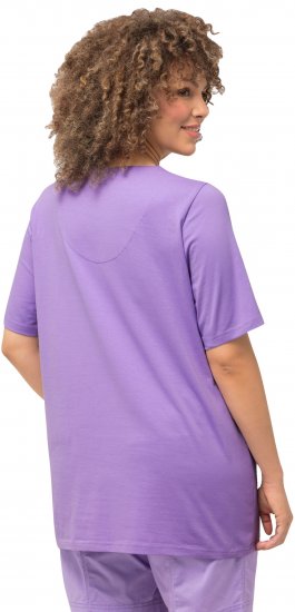 Ulla Popken Essential Notch Neck Stretch Tee Pale Lilac - Camisetas - 