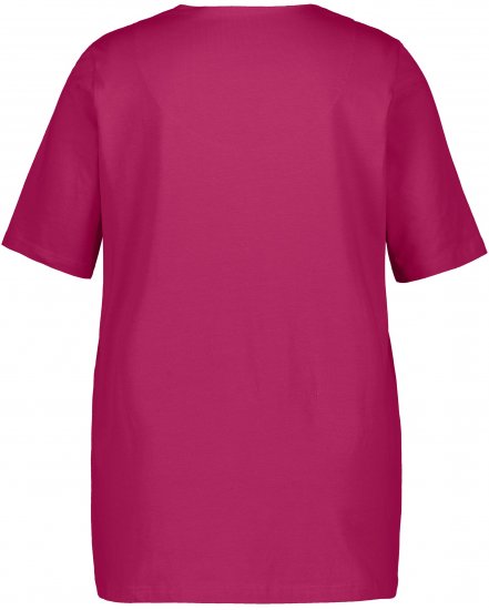 Ulla Popken Essential Notch Neck Stretch Tee Magnolia Red - Camisetas - 