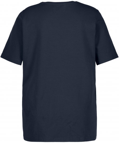 Ulla Popken Essential Round Neck Stretch Tee Navy Blue - Camisetas - 