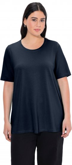 Ulla Popken Essential Round Neck Stretch Tee Navy Blue - Camisetas - 