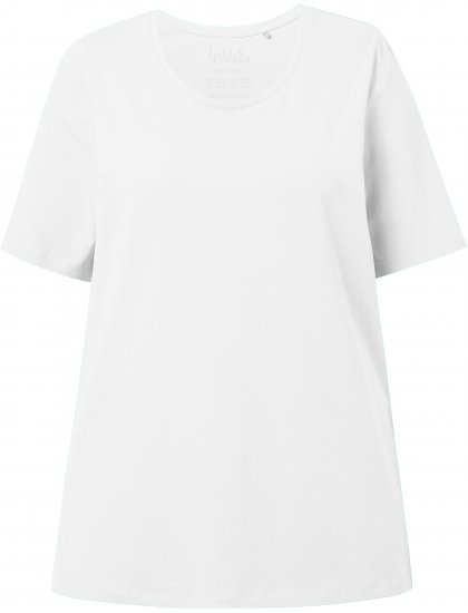 Ulla Popken Essential Round Neck Stretch Tee Snow White - Camisetas - 