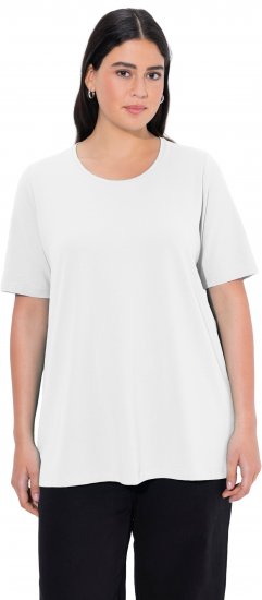 Ulla Popken Essential Round Neck Stretch Tee Snow White - Camisetas - 