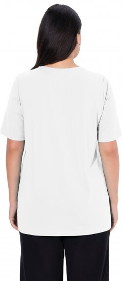 Ulla Popken Essential Round Neck Stretch Tee Snow White - Camisetas - 