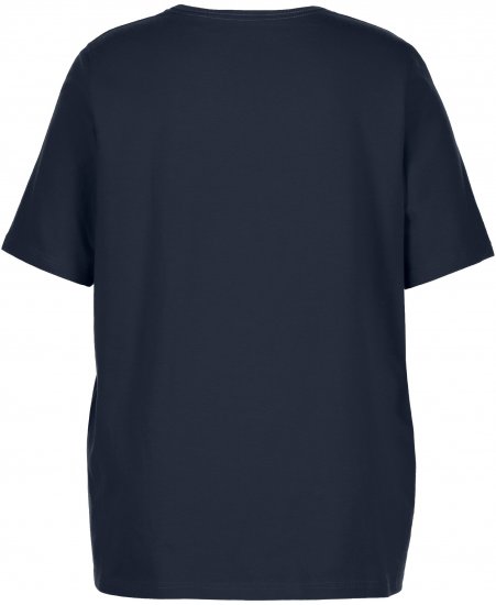 Ulla Popken Essential Square Neck Stretch Tee Navy Blue - Camisetas - 