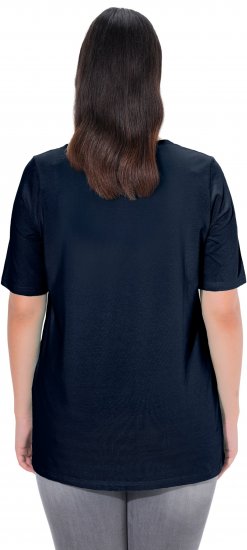 Ulla Popken Essential Square Neck Stretch Tee Navy Blue - Camisetas - 