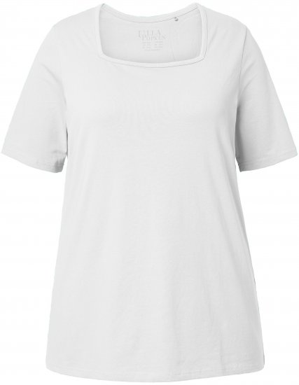 Ulla Popken Essential Square Neck Stretch Tee Snow White - Camisetas - 