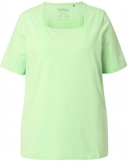 Ulla Popken Essential Square Neck Stretch Tee Light Green - Camisetas - 