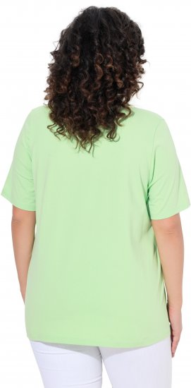Ulla Popken Essential Square Neck Stretch Tee Light Green - Camisetas - 