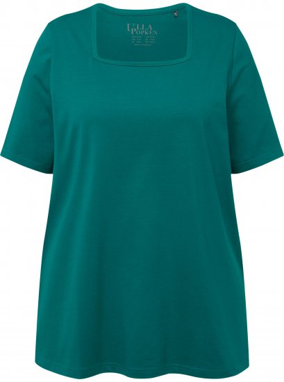Ulla Popken Essential Square Neck Stretch Tee Emerald - Camisetas - 