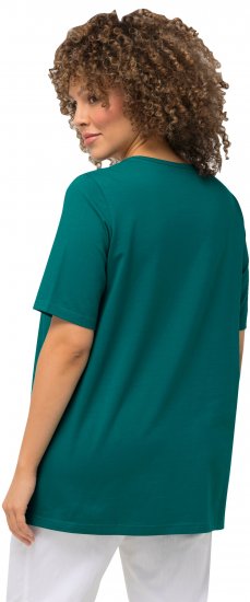 Ulla Popken Essential Square Neck Stretch Tee Emerald - Camisetas - 