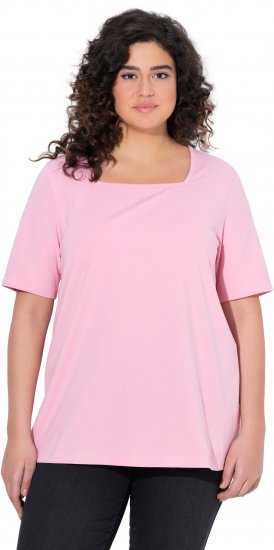 Ulla Popken Essential Square Neck Stretch Tee Pink - Camisetas - 