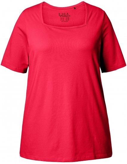 Ulla Popken Essential Square Neck Stretch Tee Red - Camisetas - 
