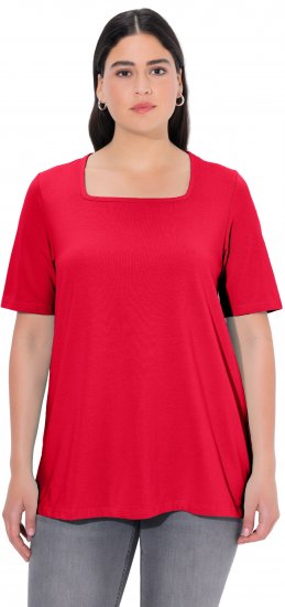 Ulla Popken Essential Square Neck Stretch Tee Red - Camisetas - 