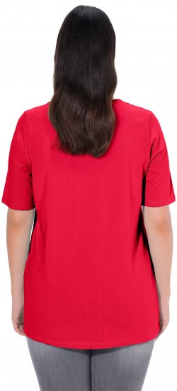 Ulla Popken Essential Square Neck Stretch Tee Red - Camisetas - 