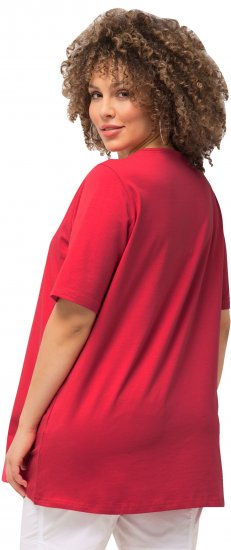 Ulla Popken Essential Square Neck Stretch Tee Dark Pink - Camisetas - 