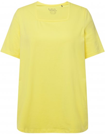 Ulla Popken Essential Square Neck Stretch Tee Lemon Yellow - Camisetas - 