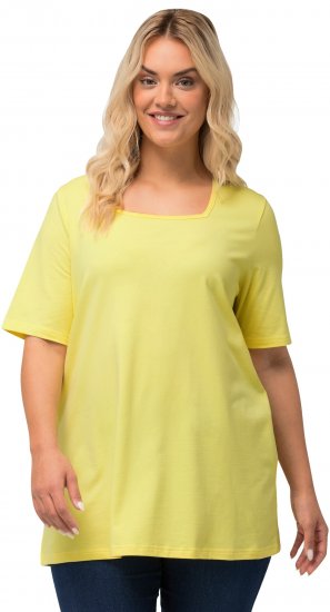 Ulla Popken Essential Square Neck Stretch Tee Lemon Yellow - Camisetas - 