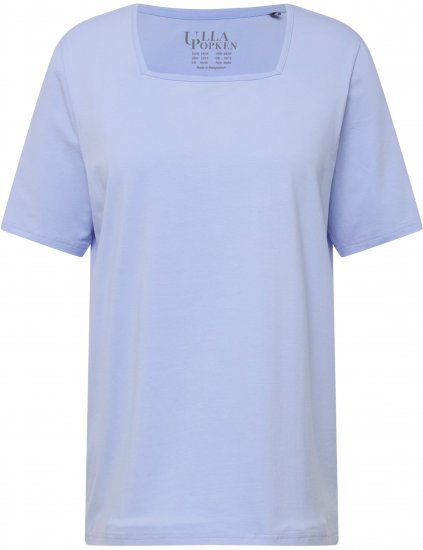 Ulla Popken Essential Square Neck Stretch Tee Sky Blue - Camisetas - 