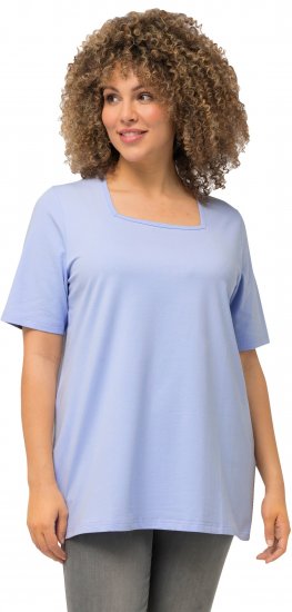 Ulla Popken Essential Square Neck Stretch Tee Sky Blue - Camisetas - 
