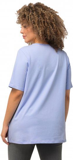 Ulla Popken Essential Square Neck Stretch Tee Sky Blue - Camisetas - 