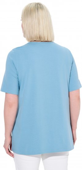 Ulla Popken Essential Square Neck Stretch Tee Light Teal - Camisetas - 