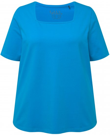 Ulla Popken Essential Square Neck Stretch Tee Sapphire Blue - Camisetas - 