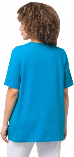 Ulla Popken Essential Square Neck Stretch Tee Sapphire Blue - Camisetas - 