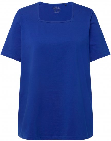 Ulla Popken Essential Square Neck Stretch Tee Cobalt Blue - Camisetas - 