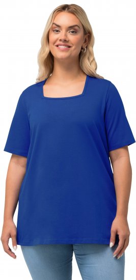 Ulla Popken Essential Square Neck Stretch Tee Cobalt Blue - Camisetas - 