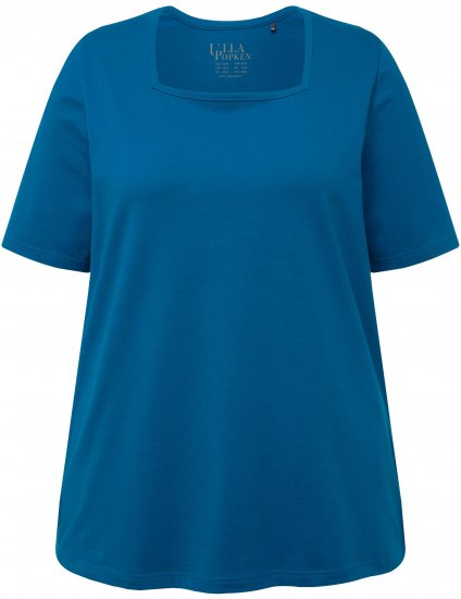 Ulla Popken Essential Square Neck Stretch Tee Medium Blue - Camisetas - 