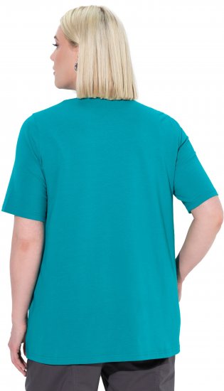 Ulla Popken Essential Square Neck Stretch Tee Teal - Camisetas - 