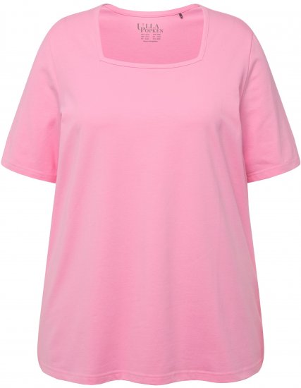 Ulla Popken Essential Square Neck Stretch Tee Light Pink - Camisetas - 