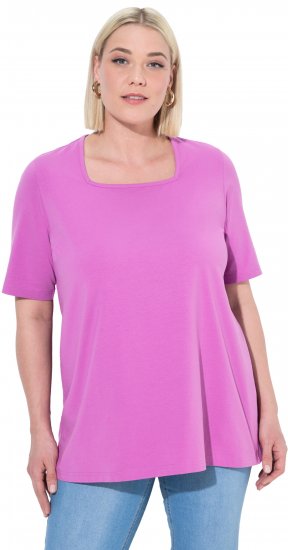 Ulla Popken Essential Square Neck Stretch Tee Cool Pink - Camisetas - 