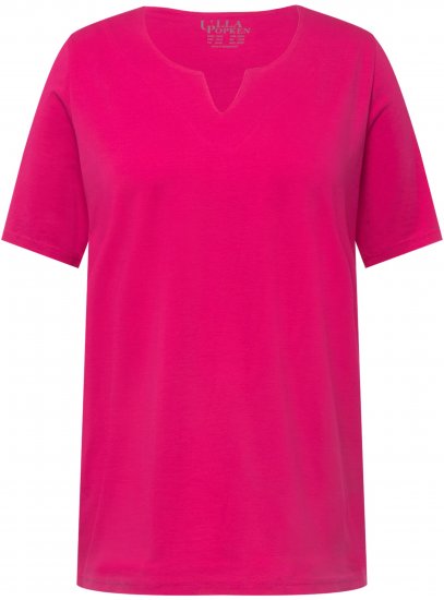 Ulla Popken Essential Square Neck Stretch Tee Fuchsia Pink - Camisetas - 