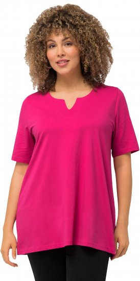 Ulla Popken Essential Square Neck Stretch Tee Fuchsia Pink - Camisetas - 