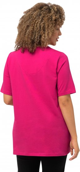 Ulla Popken Essential Square Neck Stretch Tee Fuchsia Pink - Camisetas - 