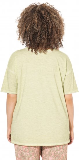 Ulla Popken Cold Dye Ruffle Edge Pocket Tee Pistachio - Camisetas - 