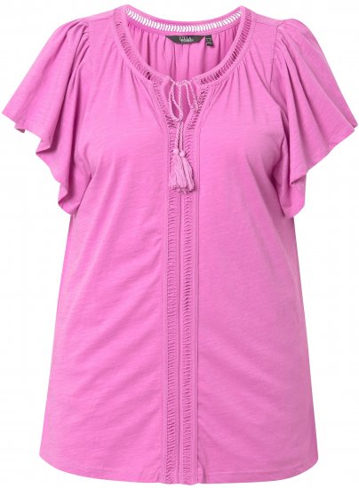 Ulla Popken Wing Sleeve V-Neck Tee Cool Pink - Camisetas - 