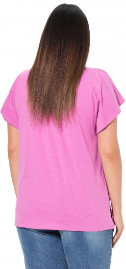 Ulla Popken Wing Sleeve V-Neck Tee Cool Pink - Camisetas - 