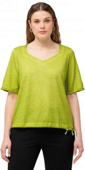 Ulla Popken Cold Dyed Sweetheart Neckline Short Sleeve Tee Apple Green - Camisetas - 