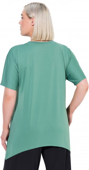 Ulla Popken Quick Drying Pointed Hem Stretch Fit Tee Ivy Green - Camisetas - 