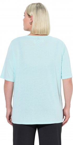 Ulla Popken Antibacterial Short Sleeve Draped Tee Light Turquiose - Camisetas - 