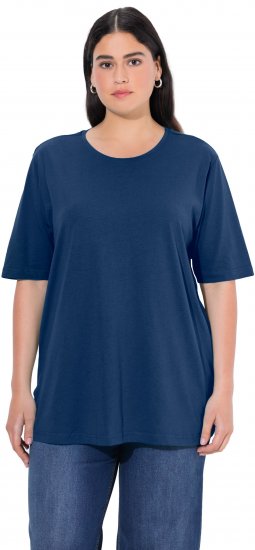 Ulla Popken Basic Round Neck Short Sleeve Relaxed Fit T-Shirt Dark Blue - Camisetas - 