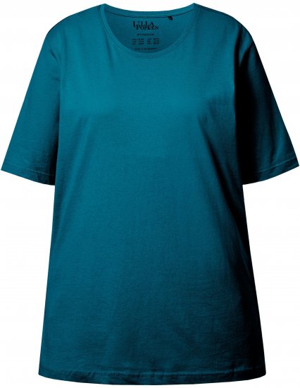 Ulla Popken Basic Round Neck Short Sleeve Relaxed Fit T-Shirt Dark Green - Camisetas - 